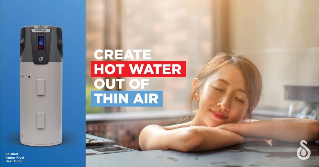 Create hot water out of thin air with a heat pump - Solahart heat pump hot water heaters